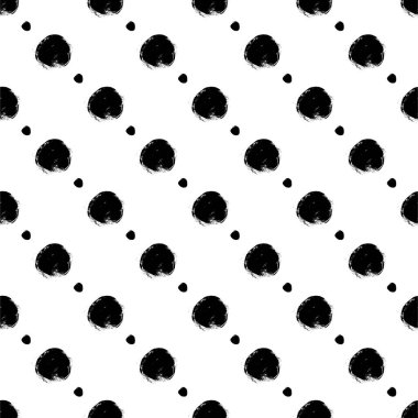 Soyut daireler ile Dikişsiz siyah-beyaz desen
