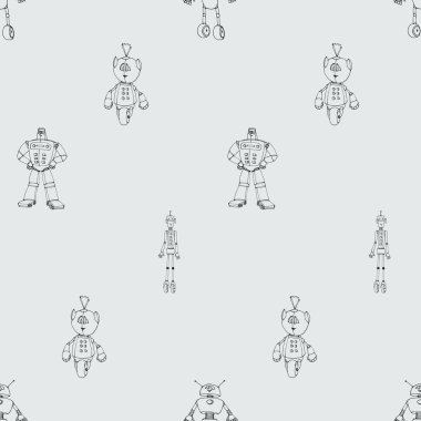 Robot karalamalar desen.