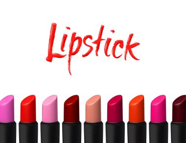 Vektör ruj beyaz arka plan üzerinde ayarlayın. Güzellik illüstrasyon