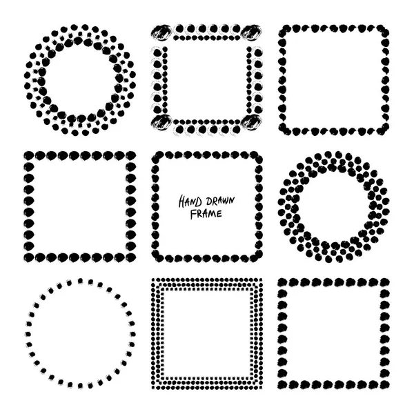 Black and white abstract frame set — Stock Vector