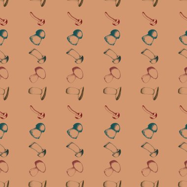 Elle çizilmiş seamless modeli mantar ile.