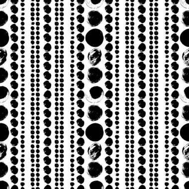 Sorunsuz siyah ve beyaz el çizilmiş desen