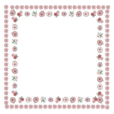 kare çiçekli çerçeve