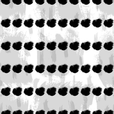 Sorunsuz siyah ve beyaz el çizilmiş desen