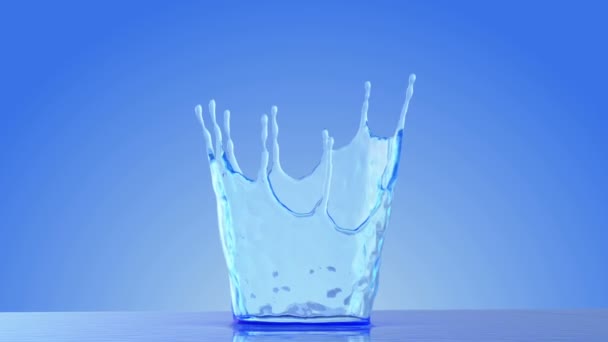 Close-up water splash. 3D-slow-motion. — Stockvideo