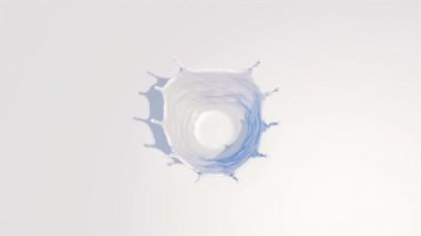 Süt sıçrama üstten görünüm. Ağır çekim