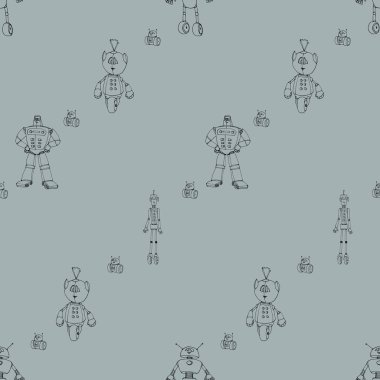 Robot karalamalar desen.