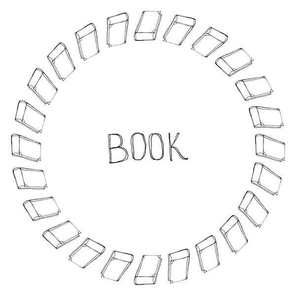Libro doodle marco — Archivo Imágenes Vectoriales