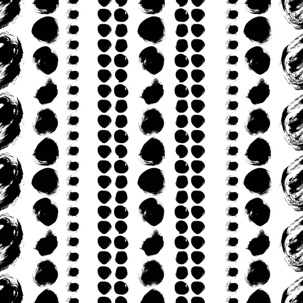无缝的黑色和白色手绘制的模式 — 图库矢量图片