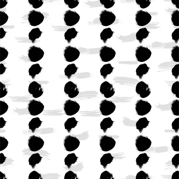 Modèle dessiné à la main noir et blanc sans couture — Image vectorielle