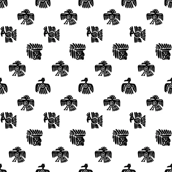 Sorunsuz maya desen. Siyah ve beyaz etnik unsurlar.