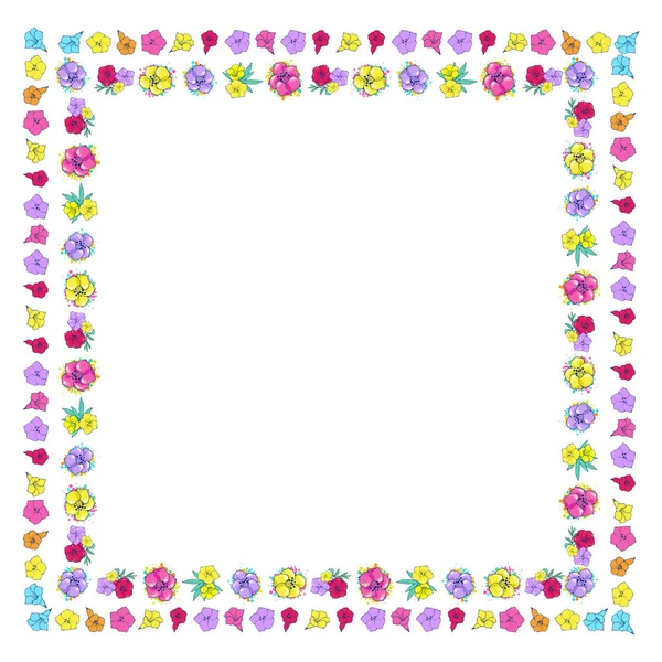 Cadre floral carré — Image vectorielle