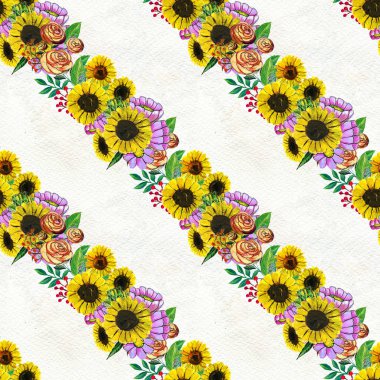 Ayçiçekli kusursuz desen