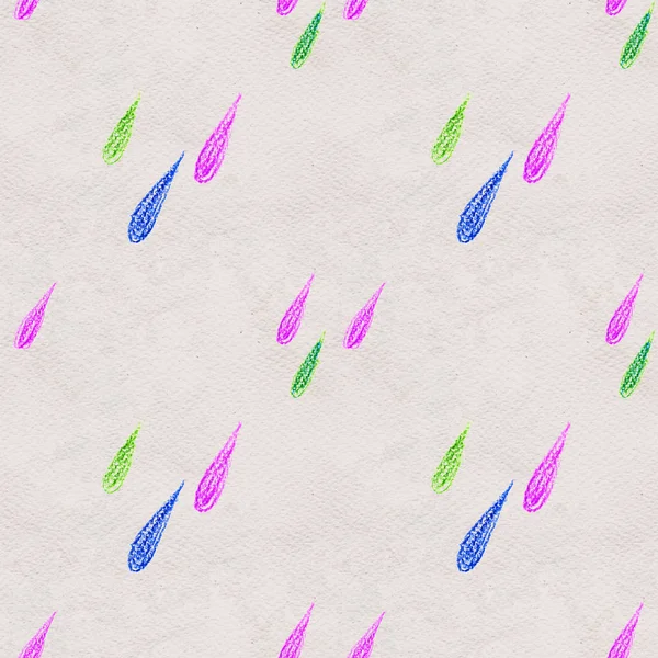 カラフルな雨がシームレスなパターンをドロップ — ストック写真