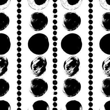 Sorunsuz siyah ve beyaz el çizilmiş desen