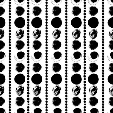 Sorunsuz siyah ve beyaz el çizilmiş desen