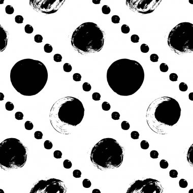 Soyut daireler ile Dikişsiz siyah-beyaz desen