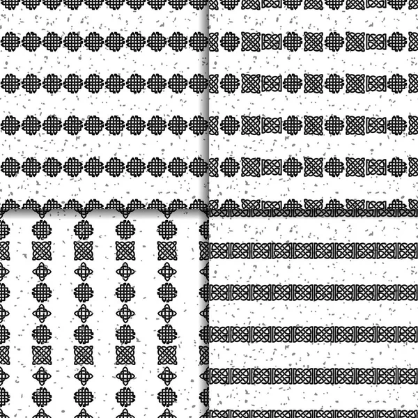 Celtic knot seamless pattern set — Stock Vector
