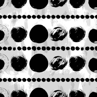 Sorunsuz siyah ve beyaz el çizilmiş desen