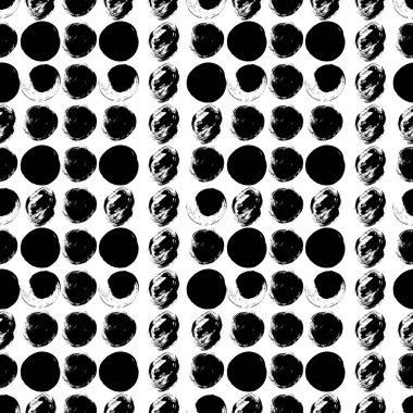 Sorunsuz siyah ve beyaz el çizilmiş desen