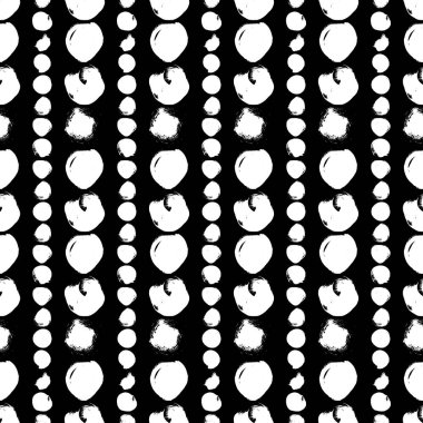 Daireler ile Dikişsiz siyah-beyaz desen