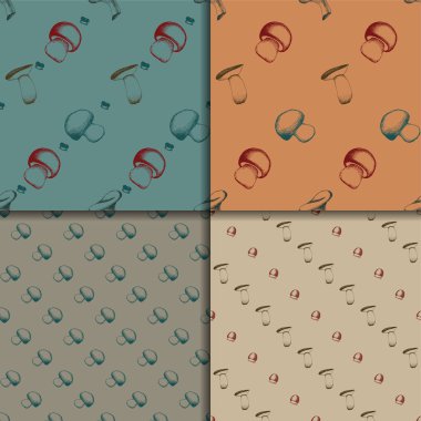 Mantar ile ayarla seamless modeli el çekilmiş.