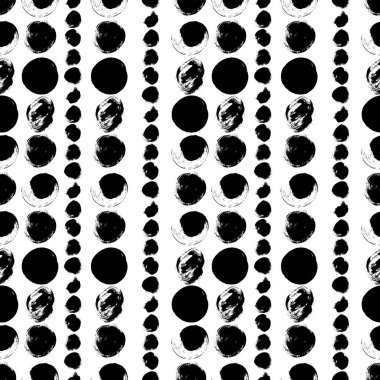 Daireler ile Dikişsiz siyah-beyaz desen