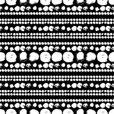 Daireler ile Dikişsiz siyah-beyaz desen