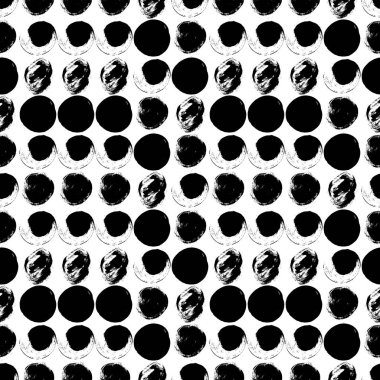 Daireler ile Dikişsiz siyah-beyaz desen