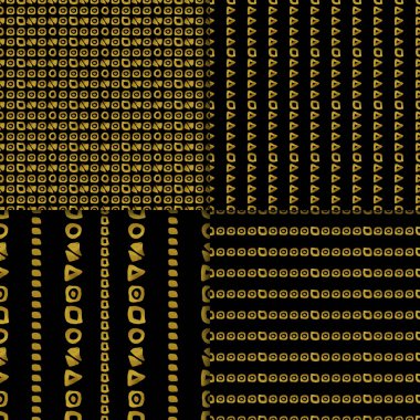 Geometrik siyah ve altın sorunsuz kümesi desen