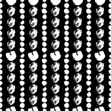 Daireler ile Dikişsiz siyah-beyaz desen