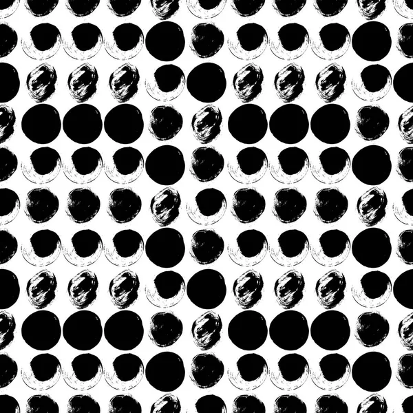 Daireler ile Dikişsiz siyah-beyaz desen