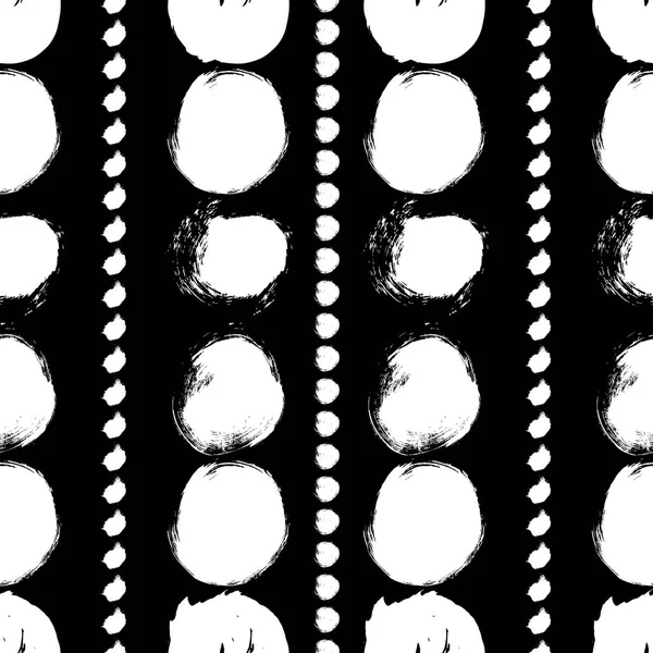 Daireler ile Dikişsiz siyah-beyaz desen