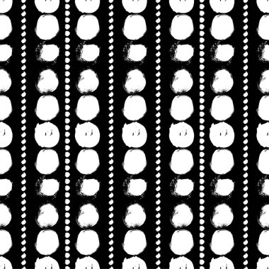 Daireler ile Dikişsiz siyah-beyaz desen