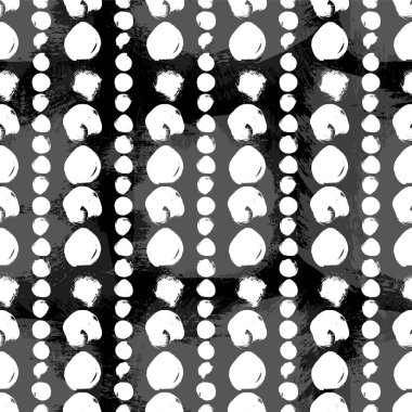 Daireler ile Dikişsiz siyah-beyaz desen