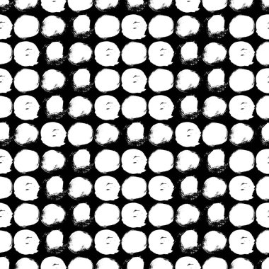 Daireler ile Dikişsiz siyah-beyaz desen