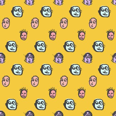 Karalamalar yüzler desen