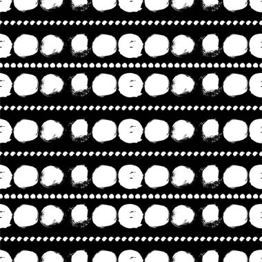 Daireler ile Dikişsiz siyah-beyaz desen