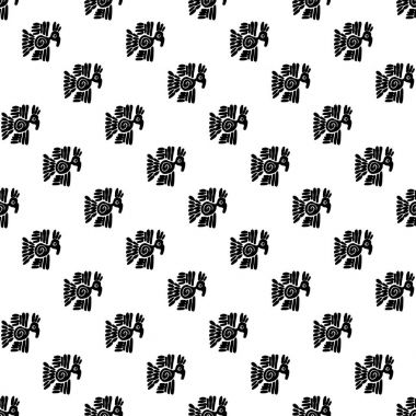 Sorunsuz maya desen. Siyah ve beyaz etnik unsurlar.