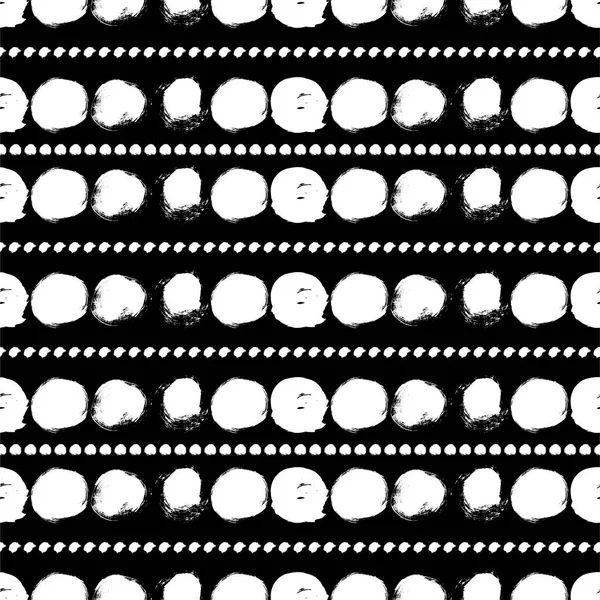 Daireler ile Dikişsiz siyah-beyaz desen