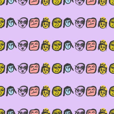 Karalamalar yüzler desen