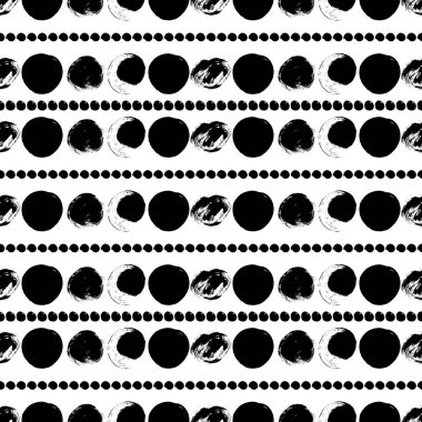 Sorunsuz siyah ve beyaz el çizilmiş desen