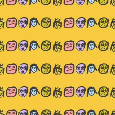 Karalamalar yüzler desen