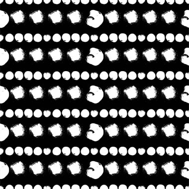 Daireler ile Dikişsiz siyah-beyaz desen