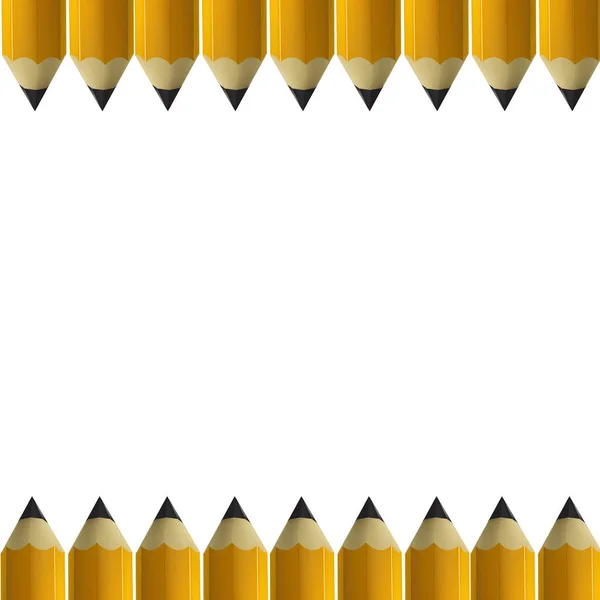 黄色の鉛筆の罫線. — ストックベクタ