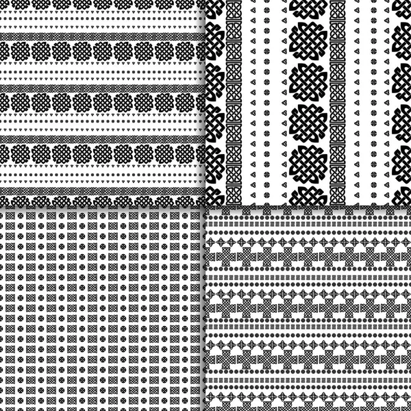 Conjunto de patrón sin costura nudo celta — Vector de stock