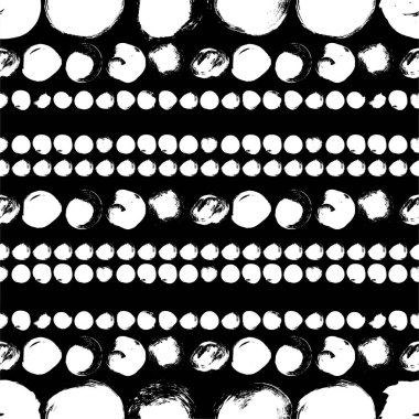 Daireler ile Dikişsiz siyah-beyaz desen