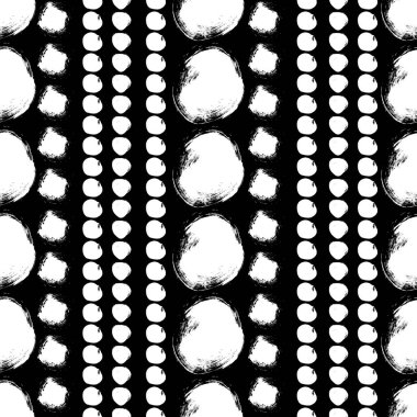 Daireler ile Dikişsiz siyah-beyaz desen