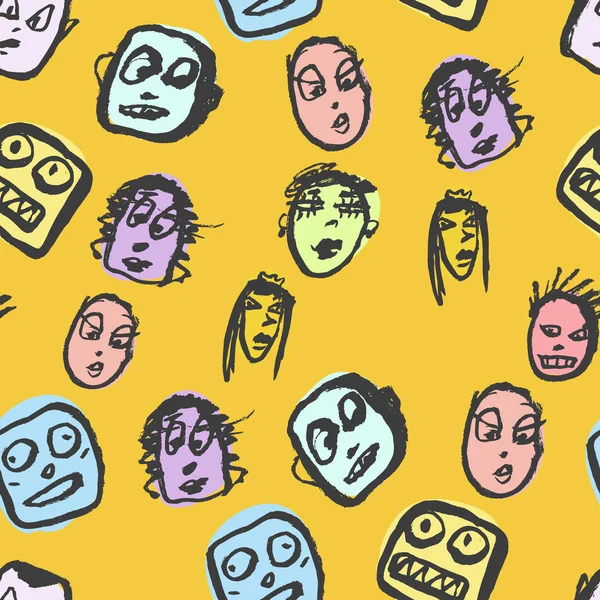 Karalamalar yüzler desen