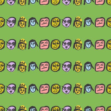 Karalamalar yüzler desen